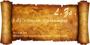 Lőrincze Zsuzsanna névjegykártya